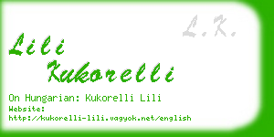 lili kukorelli business card